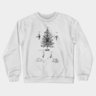 Christmas Tree Design Vintage Patent Drawing Crewneck Sweatshirt